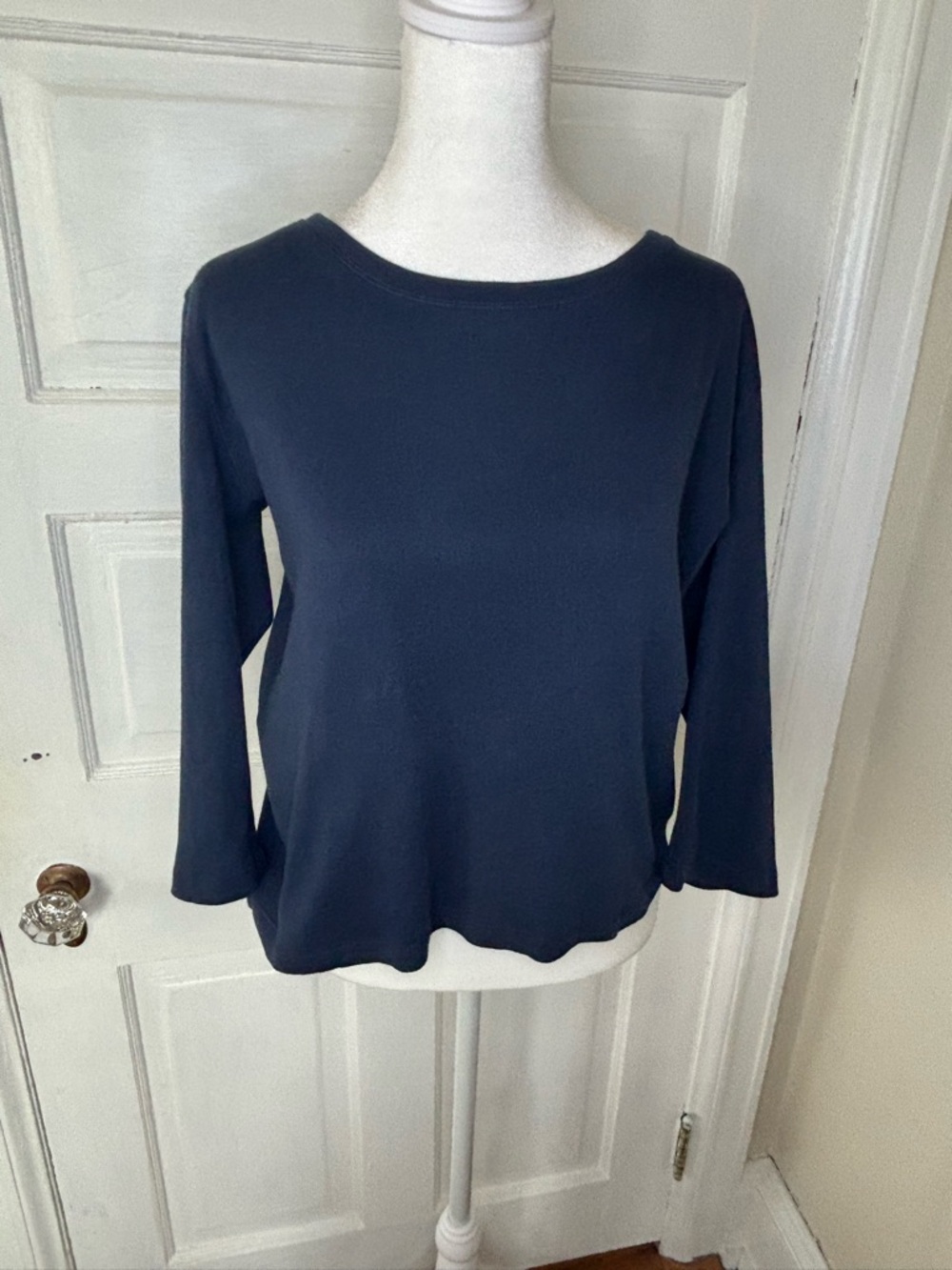 Preswick & Moore Navy Long-Sleeve Boatneck Top